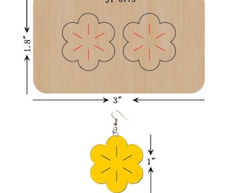 Cut & Emboss Leather Earring Die, 1 INCH, Embossed Flower Earring Die, Orange Foam, Sizzix Compatible,JT5181