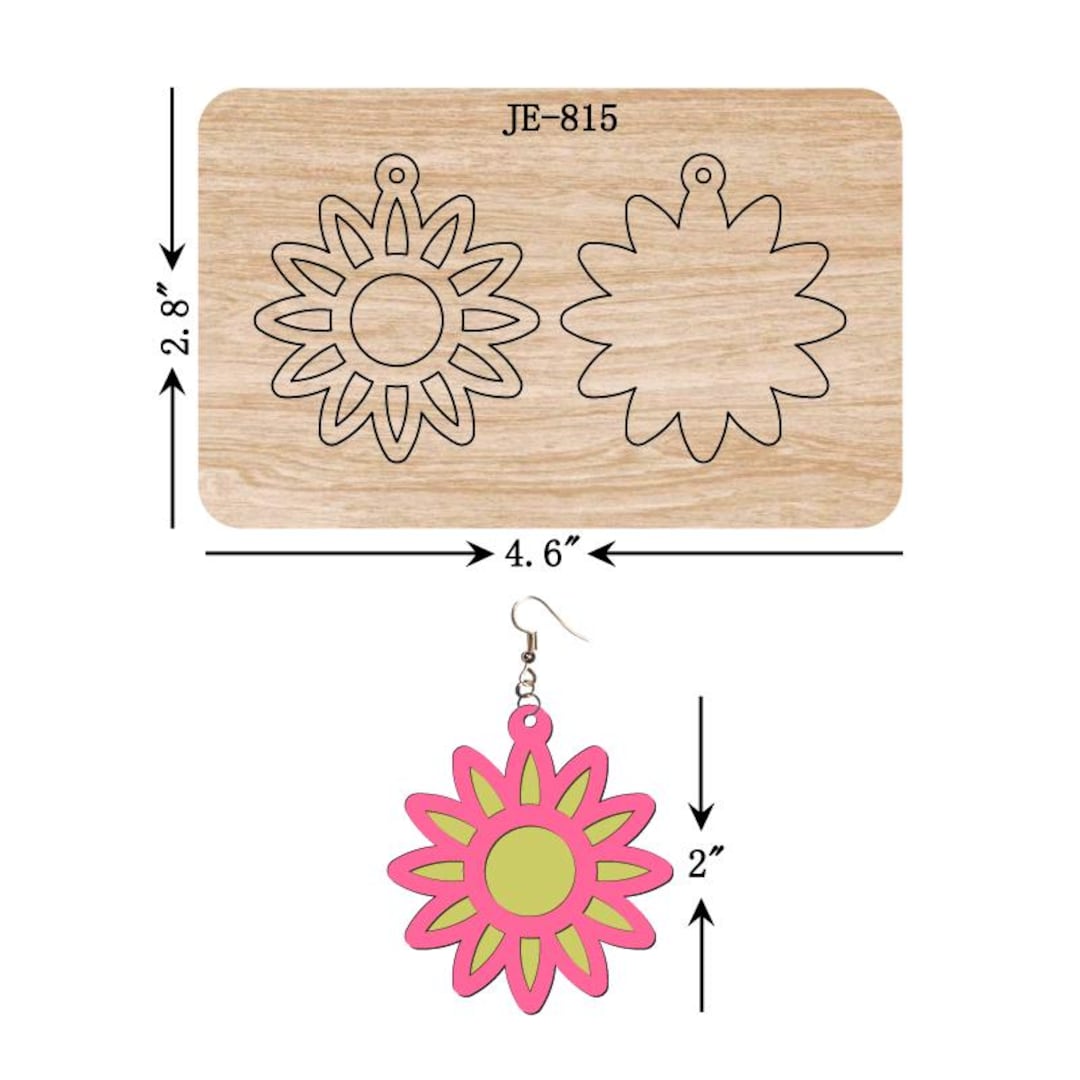 Sunflower Leather Earring Die, 2-inch, Sizzix Compatible, JE815 - Etsy