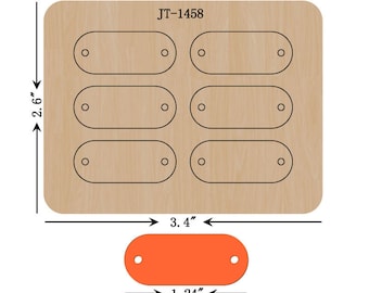 Curve Bar Loop Connector Leather Earring Cutting Die, 1.30 INCH X 1.24 INCH, Orange Foam, Sizzix Compatible, JT1458