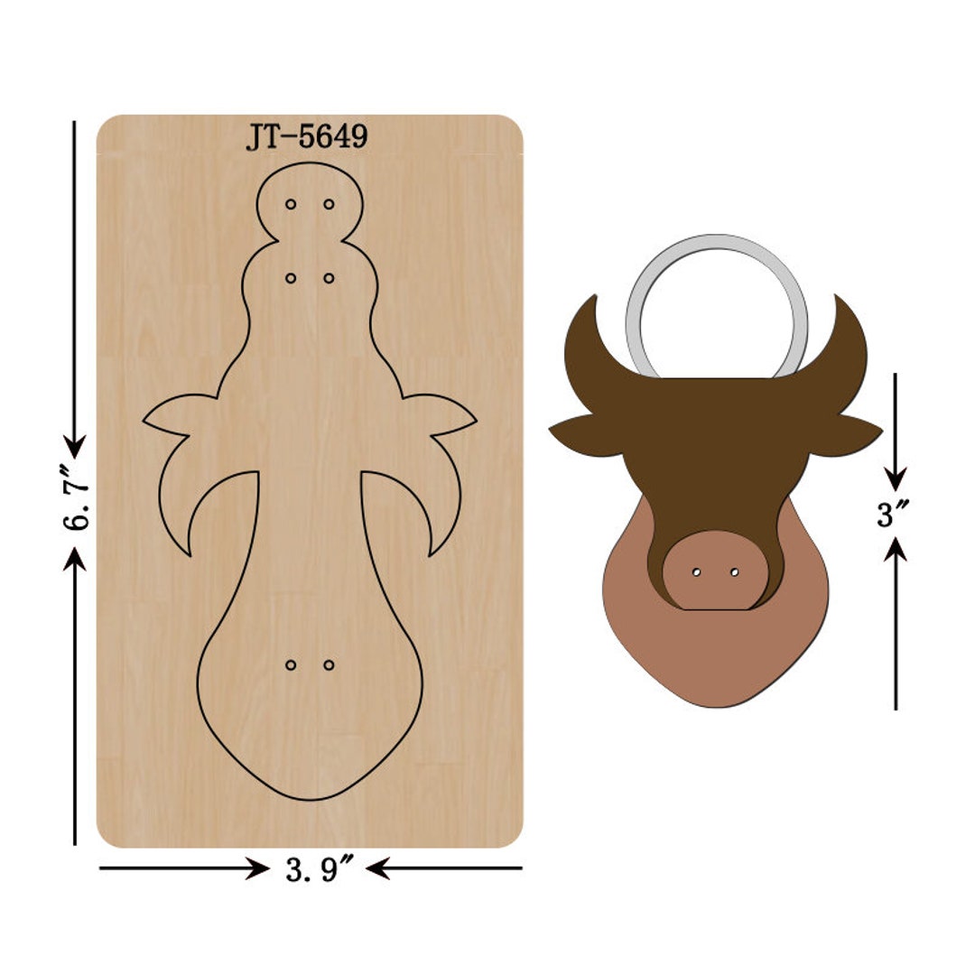 Leather Keychain Cutting Die, 3 INCH, Cow Keyring, Orange Foam, Sizzix