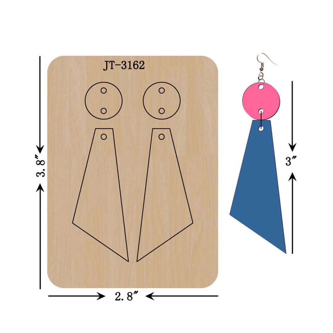 Leather Earring Cutting Die, 3 INCH, Perpendicular Bar Earring Die, Bar