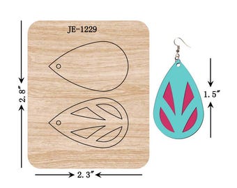 Teardrop Leather Earring Cutting Die, 1.5-Inch, Sizzix Compatible, JE1229