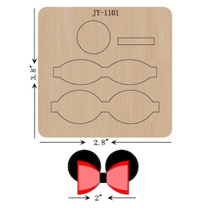 Hair Bow Cutting Die, 2 INCH, Sizzix Compatible, JT1101