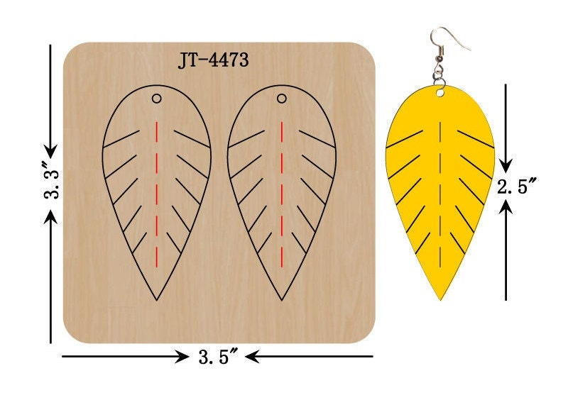 Embossed Leaf Fringe Leather Earring Die, 2.5 Inch, Sizzix