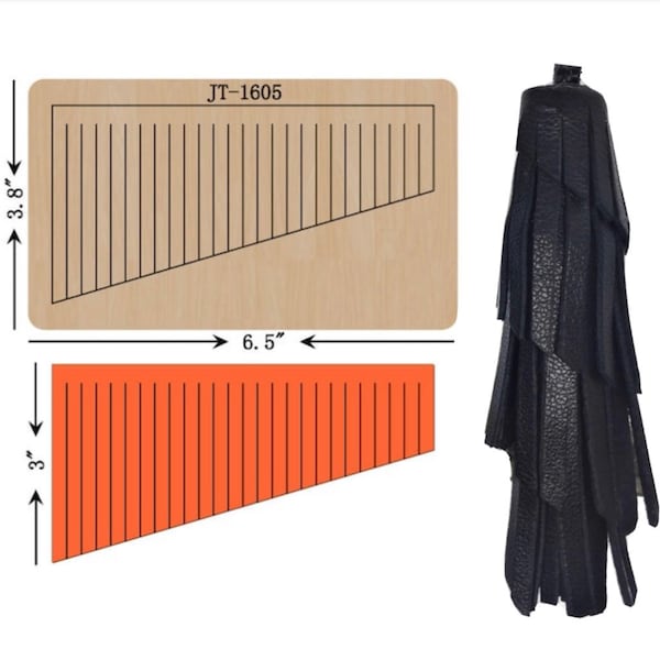 Troquel para pendientes de cuero con borlas y flecos, 7,6 cm, compatible con Sizzix, JT1605