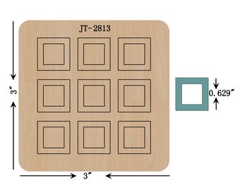 Hollow Square Leather Earring Connector Die, 0.63 INCH / 16MM
