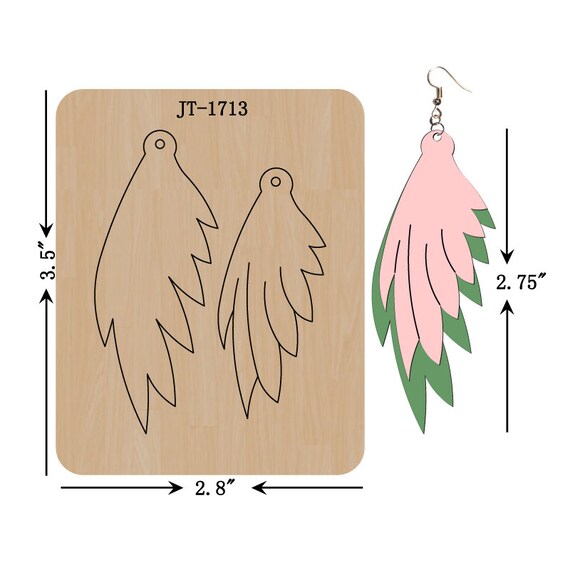 Feather Wing Leather Earring Die: Sizzix Compatible
