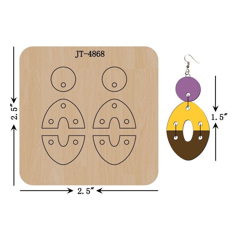 Split Oval Leather Earring Die, 1.5-inch, Sizzix Compatible
