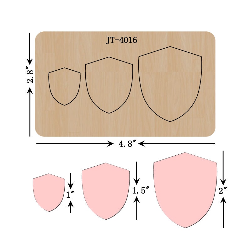 Shield Leather Tag Cutting Die, 1-2 Inch, Sizzix Compatible