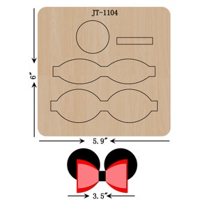 Hair Bow Cutting Die,3.5 INCH, Sizzix Compatible, JT1104