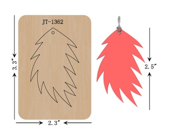 Leather Earring Cutting  Die 2.5 INCH Leaf Earring Sizzix Compatible   Manual Leather Cutting JT1362