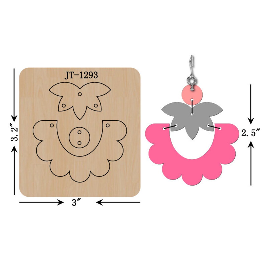 Flower Scalloped Leather Earring Cutting Die, 2.5 Inch, Sizzix