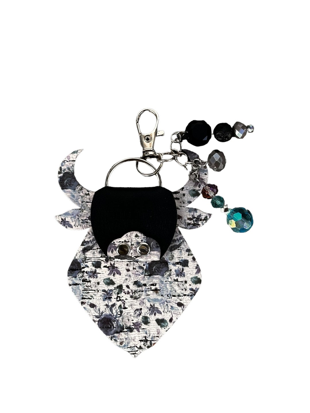 Leather Keychain Cutting Die, 3 INCH, Bull Cow Keyring, Orange Foam