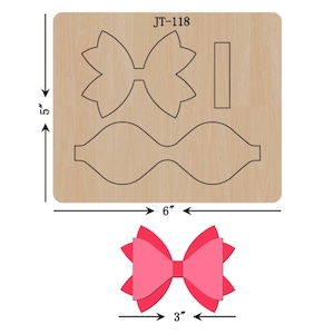 Hair Bow Cutting Die, 3 INCH, Sizzix  Compatible, JT118