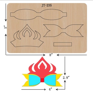 Hair Bow Cutting Die, 4 INCH X 2.9 INCH, Sizzix Compatible, JT235