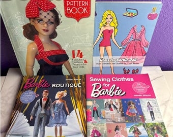 Lot of 4 Barbie Boutique Sewing Book Clothes For Barbie Ken Doll Patterns Crafts