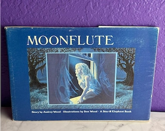 Vintage 1980 Moonflute Childrens Star & Elephant Book Audrey Don Wood Green Tiger Press 2ndEd