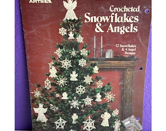 Leisure Arts Leaflet 255 Crocheted Snowflakes & Angels Vintage Crochet Pattern Christmas