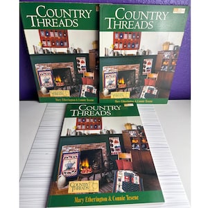 Country Threads Quilt Book Lot of 3 Class Patchwork Patterns Folk Art Quilting Bee