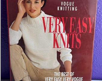 Vogue Knitting Very Easy Knits Pattern Book Sweaters Vintage Beginners 1999 Garments