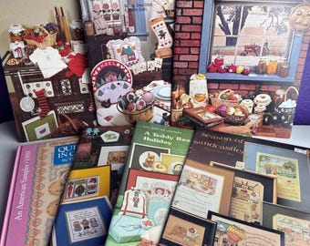 Lot of 7 Vintage Vanessa Ann Cross Stitch Pattern Book Buttermilk Biscuits Christmas