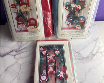 River Town Warehouse Felt Christmas Craft Kits: Santa, Snowman, Gift Giver (Lot of 3)