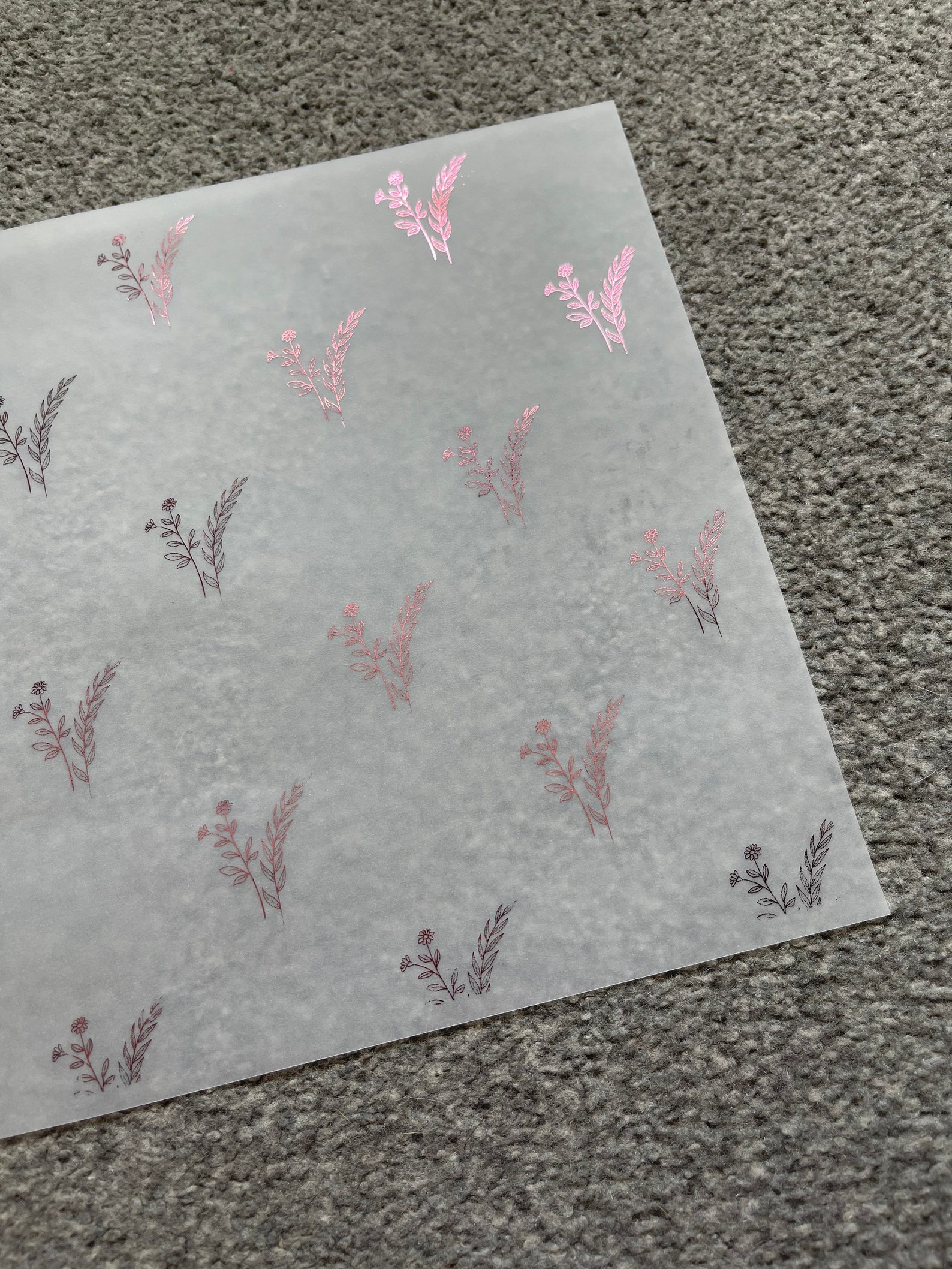 Simple Floral Foiled Vellum Acetate A4 343 Etsy