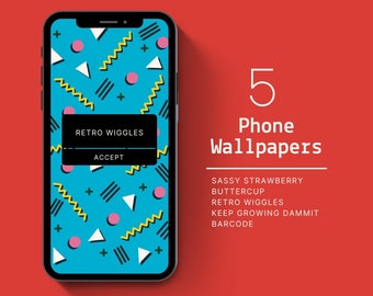 Retro Pop Phone Wallpapers: Funky Backgrounds (1080x1920) (Digital Download)