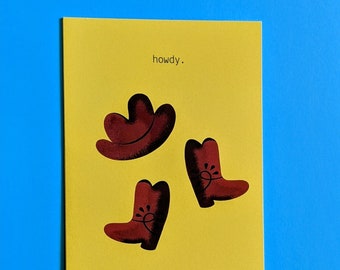 Howdy Yee-haw Cowboy Greeting Card