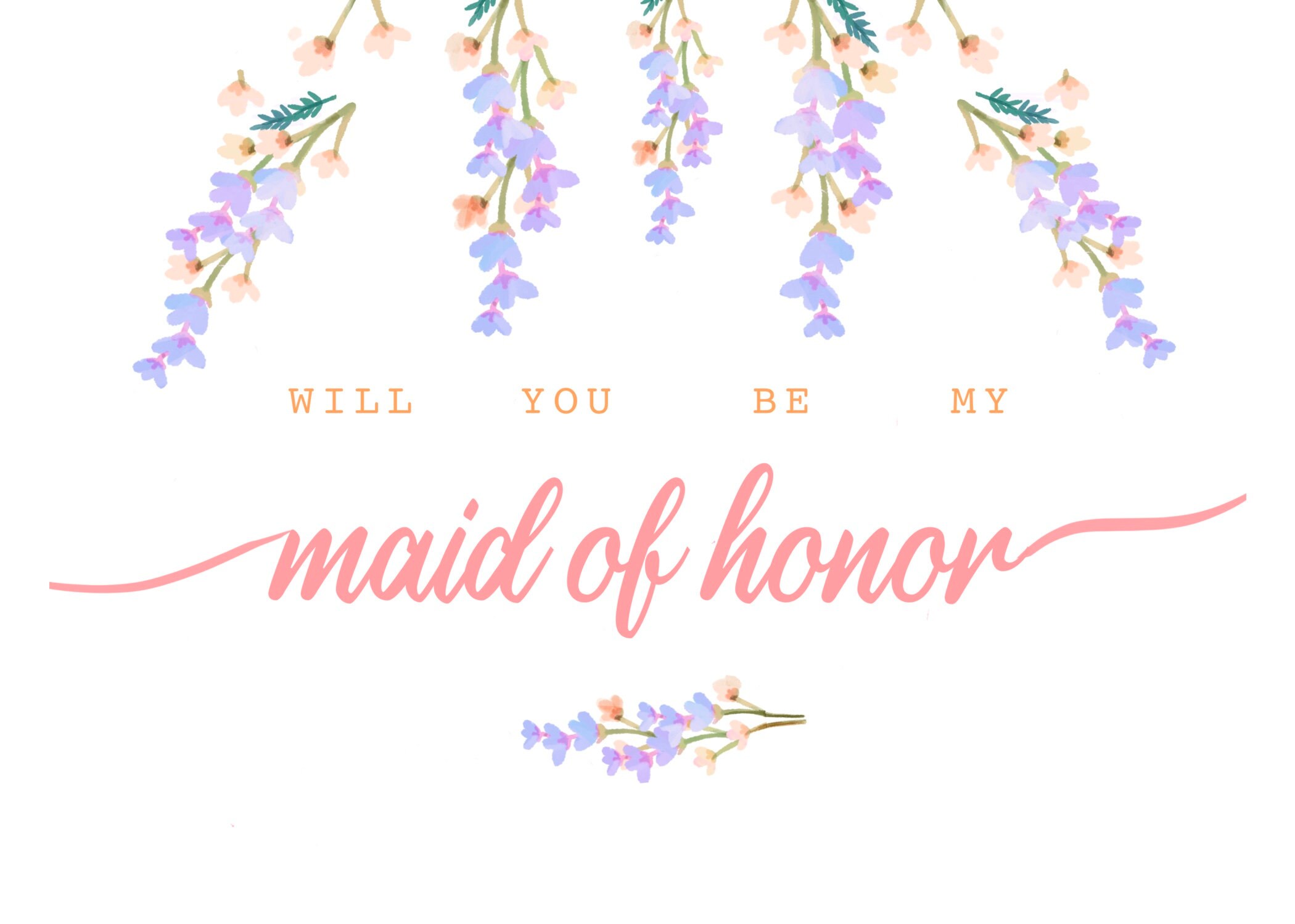 Printable Will You Be My Maid of Honor Card Instant Download Etsy Printable Will You Be My Maid of Honor Card Instant Download Etsy