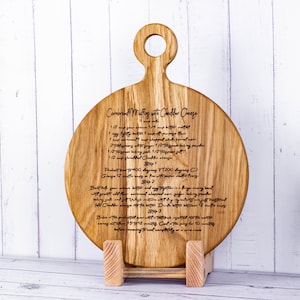 Handwritten Recipe Engraved on Cutting Board | Personalized Cutting Board | Custom Gift. Recipe Cutting Board. Recipe scanned from Mom's