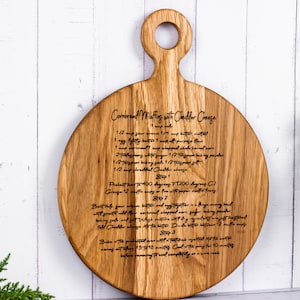 Handwritten Recipe Engraved on Cutting Board Christmas gifts idea| Personalized Cutting Board. Recipe scanned from Mom's. Grandma. gifts box