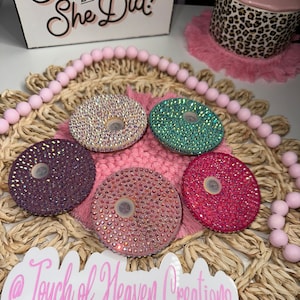 Rhinestone bamboo lids, Bling lids, Glass can lids, Custom lids, Bamboo Bling Rhinestone, Bamboo lids, Coffee Glass Accessories, Bling Lid