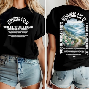 Filipense 4:12, Todo lo puedo en Cristo, Confía en Dios, camisa de Dios, regalo cristiano, religioso, Jesus, Camisa cristiana, Dios, Cristo
