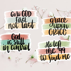 God Eerst, Genade op genade, Jezus Eerst, Stickers, Christelijke Stickers, Jezus stickers, God in controle, Links de 99 voor mij, Inspirerend