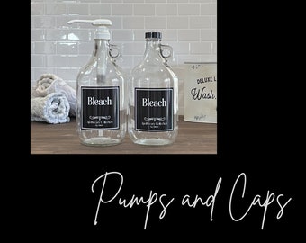 Pumps and Caps for 64-ounce Laundry Bottles