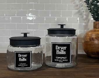 64-ounce + 96-ounce Laundry Jars | Apothecary Laundry Collection | Dryer Balls, Laundry Pods, Scent Boosters, Dryer Sheets