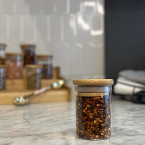 4 oz. Glass Spice Jars with Bamboo Lid | Eco - Kitchen Collection | Glass Spice Jars | Airtight | 120ml Spice Jar