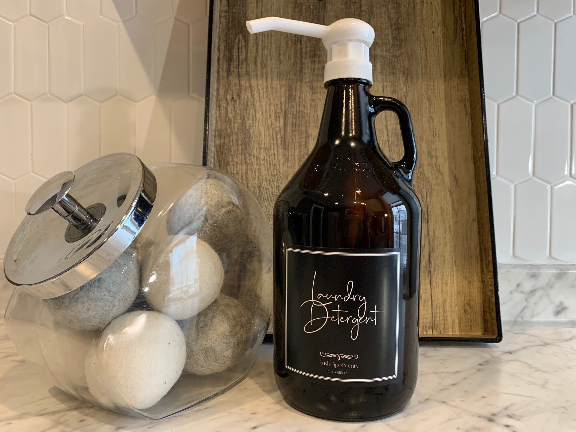 Laundry Detergent 1/2 Gallon Amber Glass Jug Laundry Etsy