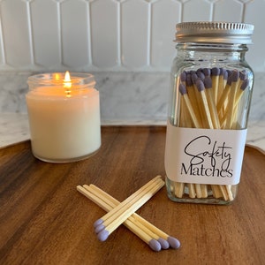 Safety Matches Bottle Colored Matches Strike On Bottle Match Jar Apothecary Bottle Gift Candle Accessory Home Décor Lavender