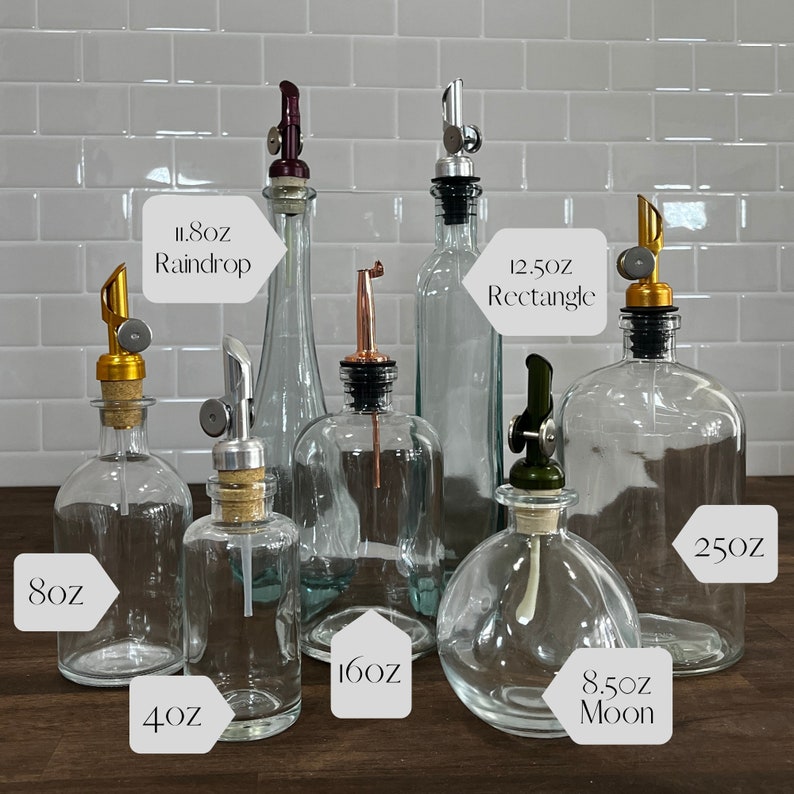 Vintage Green Cruet Set With Black Holder Apothecary Glass Etsy