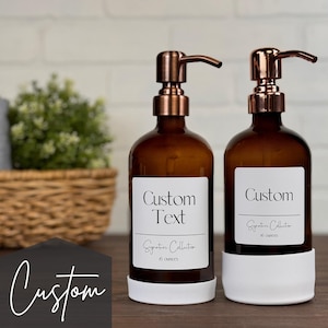 CUSTOM - Amber Glass Soap Dispenser with Silicone Sleeve