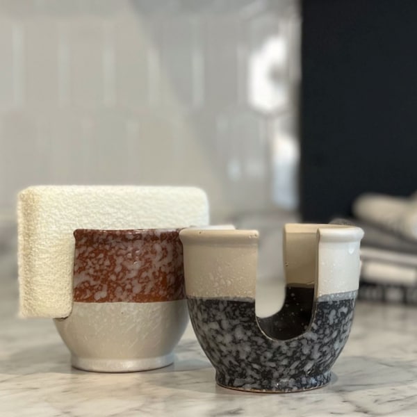 Stoneware Slotted Sponge Holder | 2 Colors | Eco Friendly