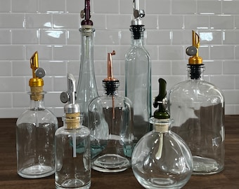 Apothecary Glass Bottles with Weighted Pour Spouts | Variety of Options | Perfect for Oils and Vinegars