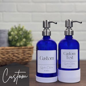 CUSTOM - Cobalt Blue Glass Soap Dispenser with Silicone Sleeve
