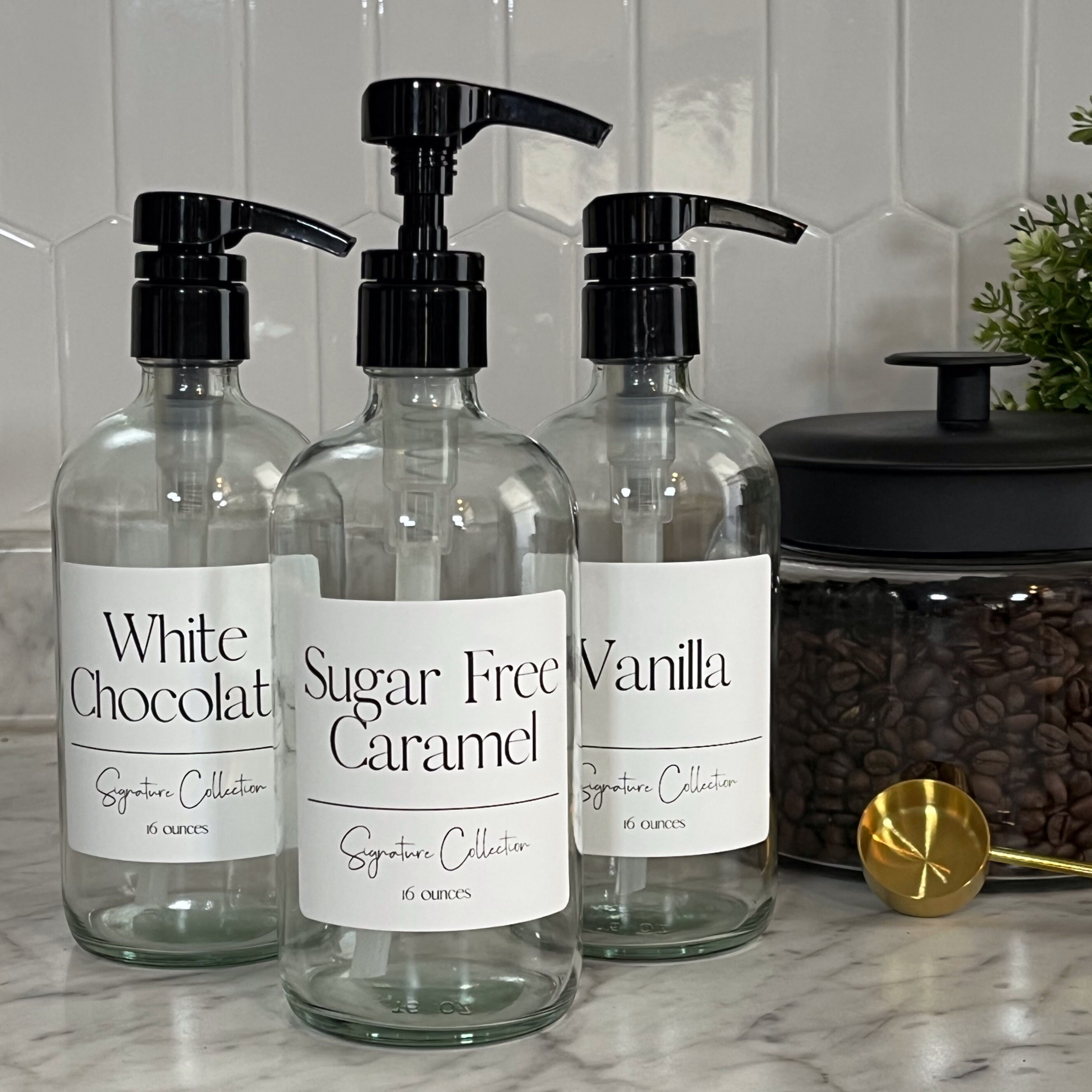 Coffee Syrup Pump Bottle Signature Coffee Collection Etsy