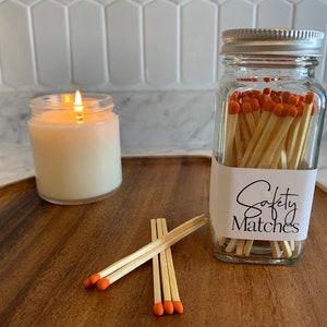 Safety Matches Bottle Colored Matches Strike On Bottle Match Jar Apothecary Bottle Gift Candle Accessory Home Décor Orange