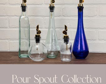 Flacons d'apothicaire en verre avec bec verseur lesté | Variété d'options | Parfait pour les huiles et les vinaigres