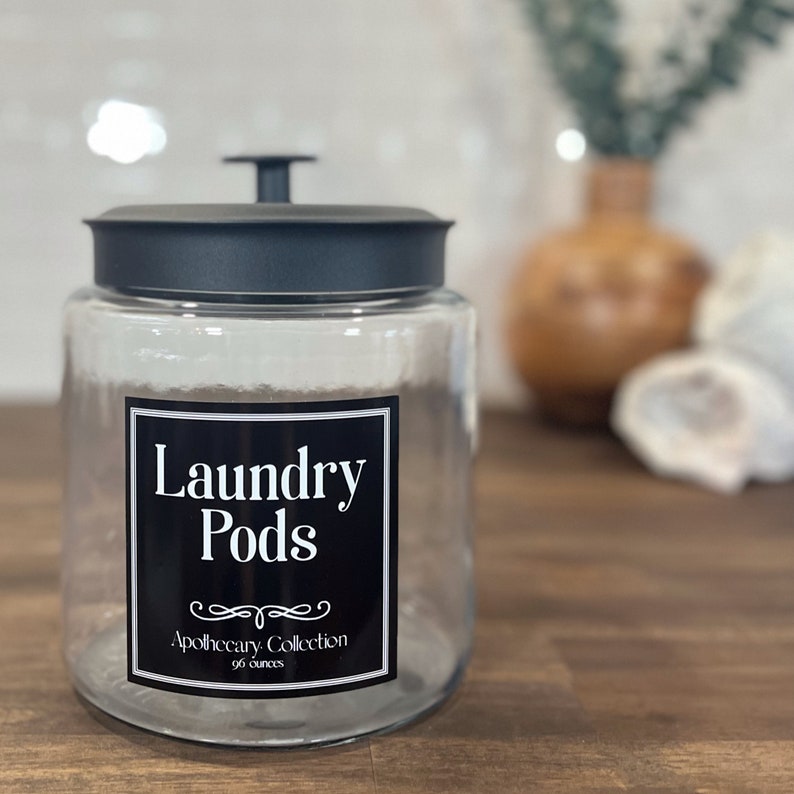 64-ounce 96-ounce Laundry Jars Apothecary Laundry Collection Dryer Balls, Laundry Pods, Scent Boosters, Dryer Sheets image 6