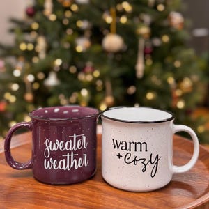Seasonal Coffee Mugs | 15oz Campfire Mug | Warm + Cozy Mug | Sweater Weather Mug| Great Gift